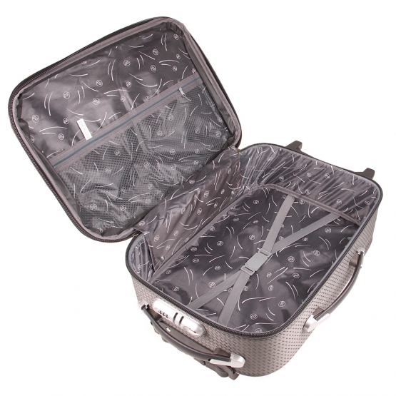 Látkový kufr šedý varianta 4