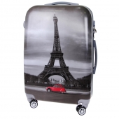 Sada 3 kufrů skořepinových  (Černé - Eiffelovka)