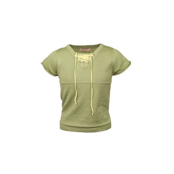 Tričko úpletové zelené s tkaničkami