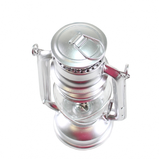 Petrolejová lampa 25 cm stříbrná