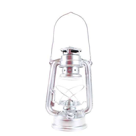 Petrolejová lampa 25 cm stříbrná