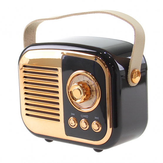 Bluetooth reproduktor retro rádio BS-52D černé