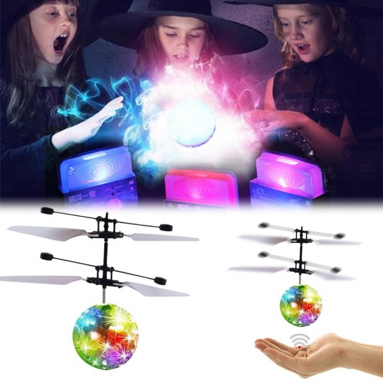 Létající LED koule čirá