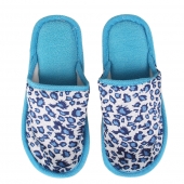 Pantofle domácí leopardí světle modré 38/39