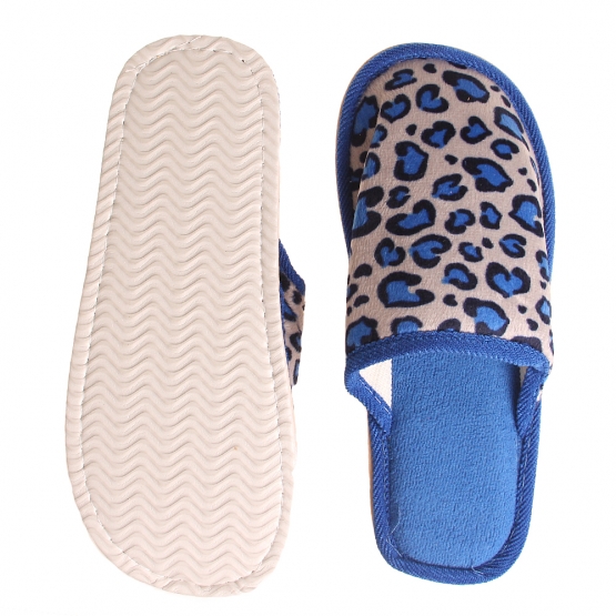 Pantofle domácí leopardí tmavě modré 42/43