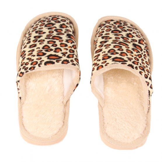 Pantofle domácí leopardí béžové 38/39