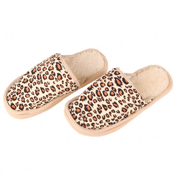 Pantofle domácí leopardí béžové 38/39