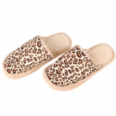 Pantofle domácí leopardí béžové 38/39