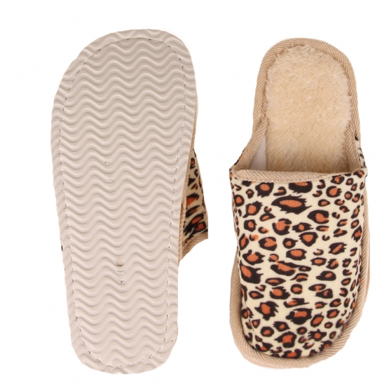 Pantofle domácí leopardí béžové 38/39