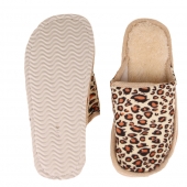 Pantofle domácí leopardí béžové 38/39