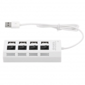 USB rozbočovač 4 porty bílý