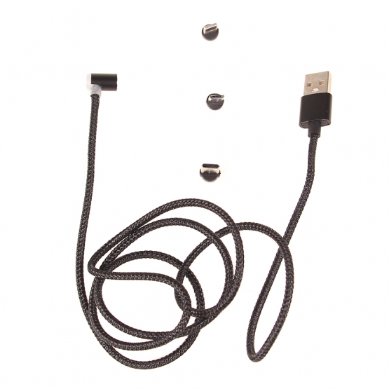 Magnetický USB kabel černý