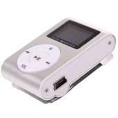 Mini MP3 přehrávač s displejem stříbrný