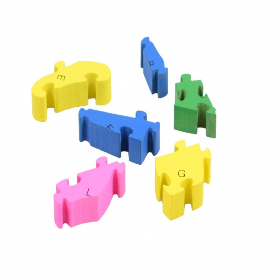 Vzdělávací dřevěné puzzle vlak 