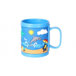 Hrnek dětský plastový (modrý s delfínem)