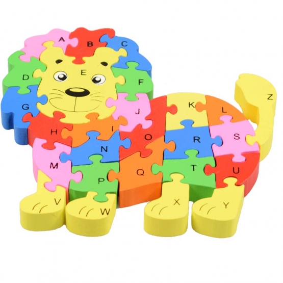 Vzdělávací dřevěné puzzle lev