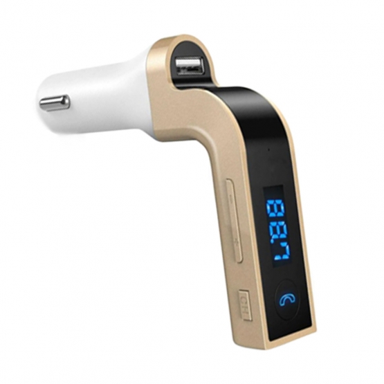Multifunkční bluetooth handsfree do auta Car G7 bílo-zlaté