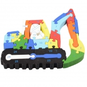Vzdělávací dřevěné puzzle bagr