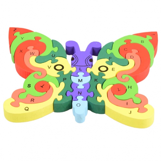 Vzdělávací dřevěné puzzle motýl