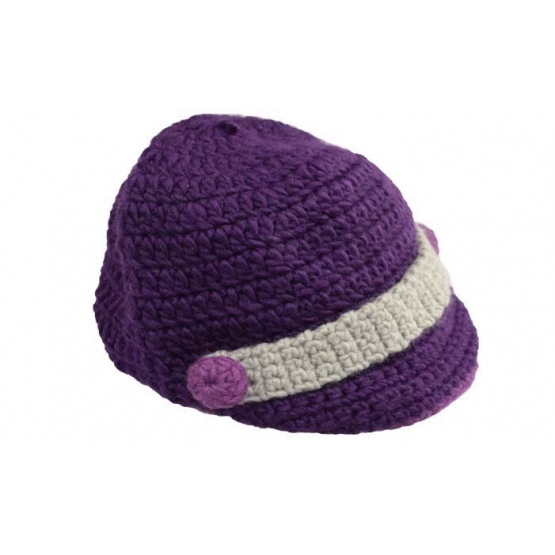 Čepice pletená fialová