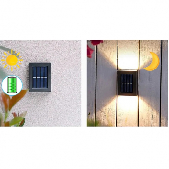 Solární LED osvětlení na zeď 2ks