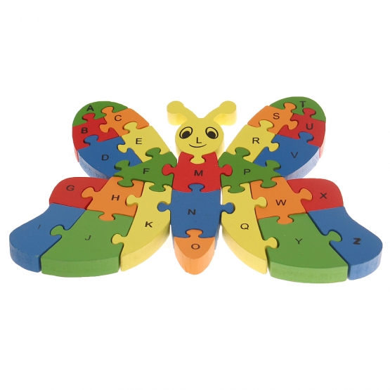 Vzdělávací dřevěné puzzle motýl var.1