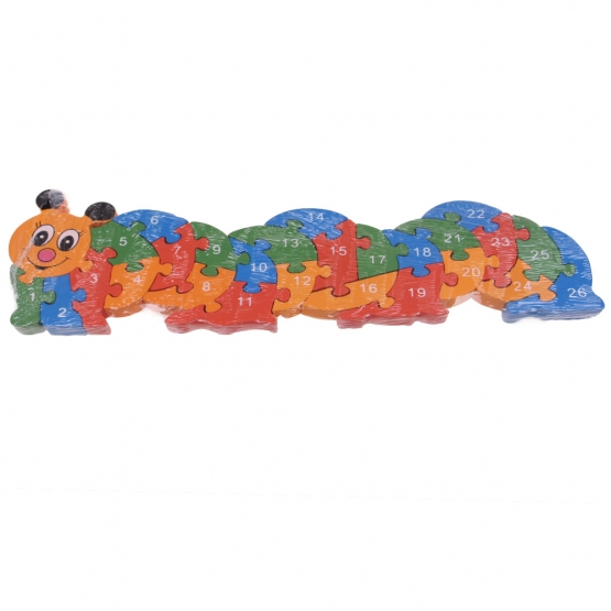Vzdělávací dřevěné puzzle housenka