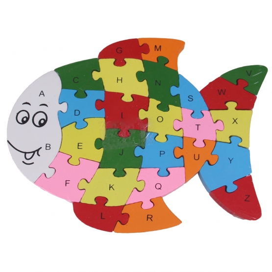Vzdělávací dřevěné puzzle rybička