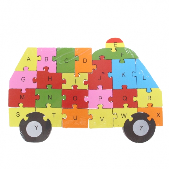 Vzdělávací dřevěné puzzle sanitka