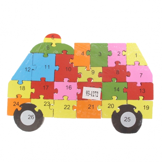 Vzdělávací dřevěné puzzle sanitka