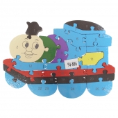 Vzdělávací dřevěné puzzle lokomotiva