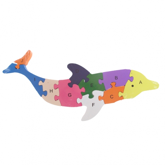 Vzdělávací dřevěné puzzle delfín