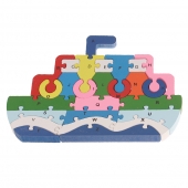 Vzdělávací dřevěné puzzle loď