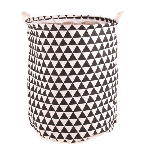 Koš na prádlo černý s trojúhelníky