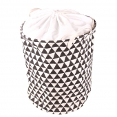 Koš na prádlo černý s trojúhelníky