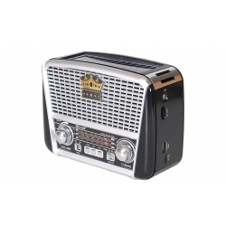 Přenosné 3pásmové solární rádio černo-stříbrné KORUNA RX-455S