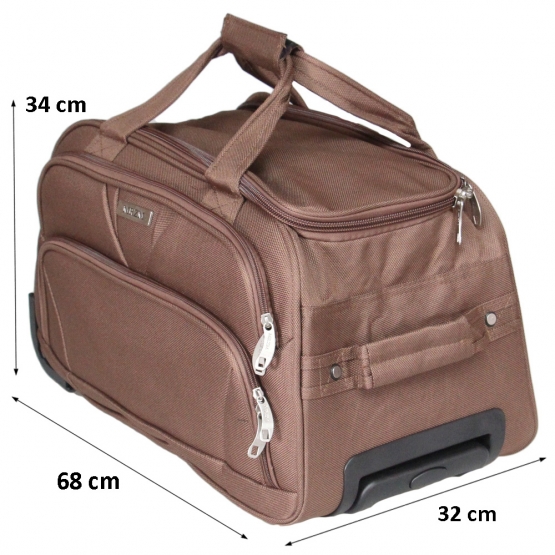 Cestovní taška na kolečkách MRZM hnědá velká