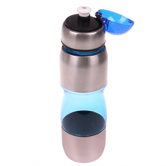 Láhev na pití s plastovým poutkem modrá Láhev na pití s plastovým poutkem modrá