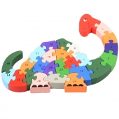 Vzdělávací dřevěné puzzle dinosaurus Vzdělávací dřevěné puzzle dinosaurus