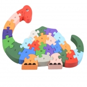 Vzdělávací dřevěné puzzle dinosaurus Vzdělávací dřevěné puzzle dinosaurus
