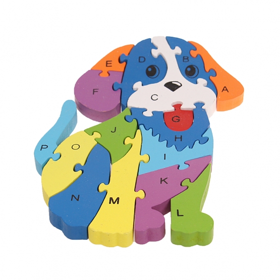 Vzdělávací dřevěné puzzle pejsek Vzdělávací dřevěné puzzle pejsek
