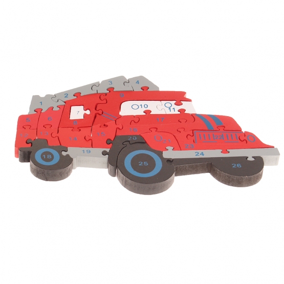 Vzdělávací dřevěné puzzle hasičské auto             