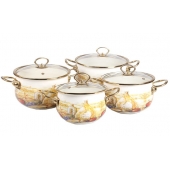 8-dílná sada smaltovaných hrnců zátiší