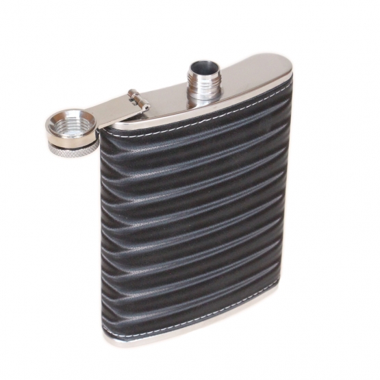 Nerezová placatka s PVC kůží černá