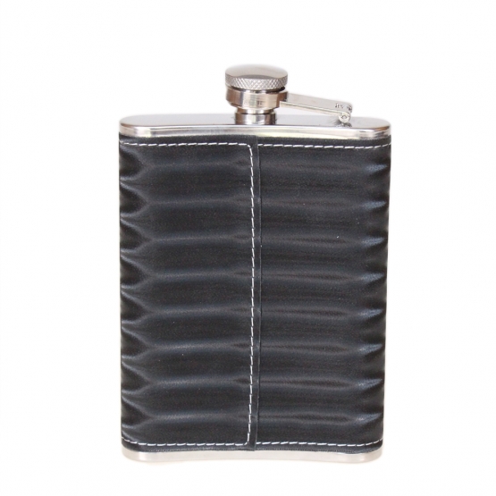 Nerezová placatka s PVC kůží černá