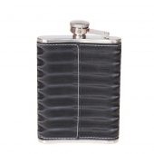 Nerezová placatka s PVC kůží černá