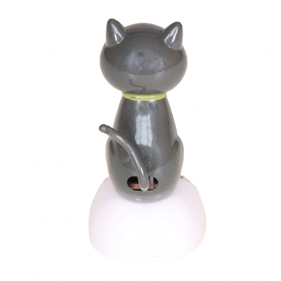 Solární tančící dekorace kočička tmavě šedá