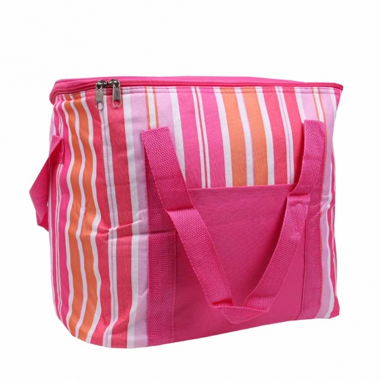 Maxi termotaška pruhovaná růžová 21 l
