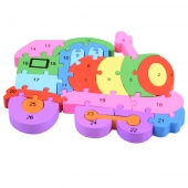 Vzdělávací dřevěné puzzle vlak 
