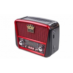 Přenosné 3 pásmové solární rádio černo-červené KORUNA